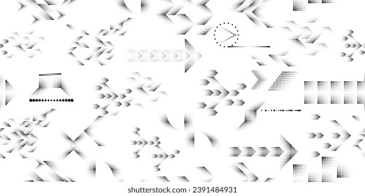 Halftone dots seamless pattern texture. Grange shapes .Grunge textured . Vector shapes with half tone dots .Screen print endless pattern texture