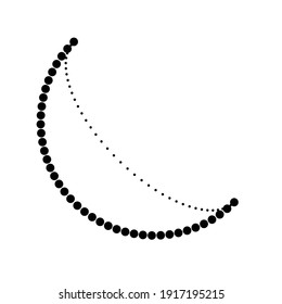 Halftone dots in Semi Circle Form .  Vector Illustration .Technology round. Moon Logo . Design element . Abstract Geometric shape .