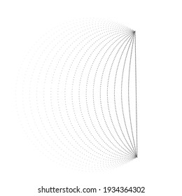 Halftone dots in Semi Circle Form .  Vector Illustration .Technology round. Moon Logo . Design element . Abstract Geometric shape .