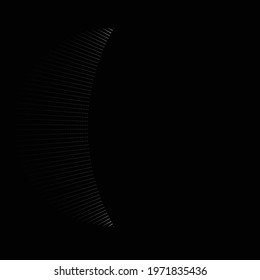 Halftone dots in Semi Circle Form .  Vector Illustration .Technology round. Moon Logo . Design element . Abstract Geometric shape . letter c .