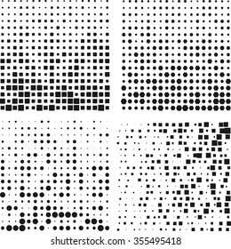 Halftone dots with special effects on white background. Vector illustration for your texture, art or business works.