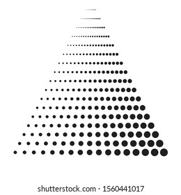 Halftone dots in Speed Lines Form . Vector Illustration .Technology  Logo . Design element . Abstract Geometric shape . 