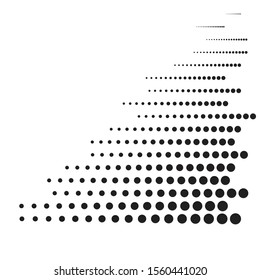 Halftone dots in Speed Lines Form . Vector Illustration .Technology  Logo . Design element . Abstract Geometric shape . 
