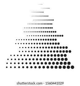 Halftone dots in Speed Lines Form . Vector Illustration .Technology  Logo . Design element . Abstract Geometric shape . 