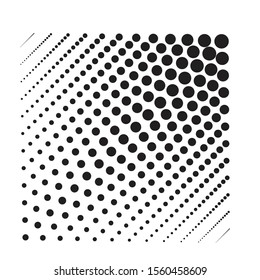 Halftone dots in Speed Lines Form . Vector Illustration .Technology  Logo . Design element . Abstract Geometric shape . 