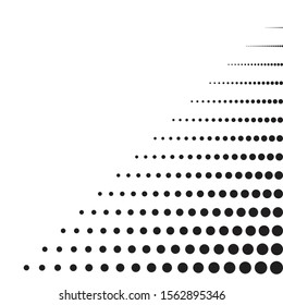 Halftone dots in Speed Lines Form . Vector Illustration .Technology  Logo . Design element . Abstract Geometric shape . 