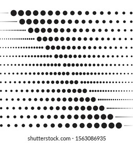 Halftone dots in Speed Lines Form . Vector Illustration .Technology  Logo . Design element . Abstract Geometric shape . 