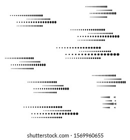 Halftone dots in Speed Lines Form . Vector Illustration .Technology  Logo . Design element . Abstract Geometric shape . 
