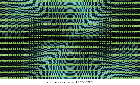 Halftone dots in Speed Lines Form . Vector Illustration .Technology  Logo . Design element . Abstract Geometric shape . 
