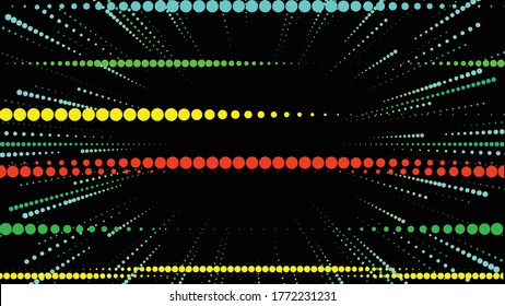 Halftone dots in Speed Lines Form . Vector Illustration .Technology  Logo . Design element . Abstract Geometric shape . 