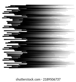 Halftone dots in Speed Lines Form . Vector Illustration .Technology  Logo . Design element . Abstract Geometric shape . 