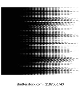 Halftone dots in Speed Lines Form . Vector Illustration .Technology  Logo . Design element . Abstract Geometric shape . 