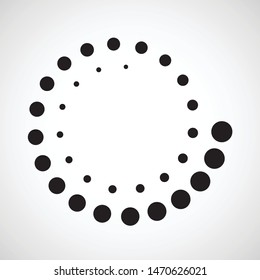 Halftone dots in spiral form. round logo . vector dotted frame . design element