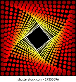 halftone dots swirl background