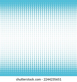Halftone dots texture. Blue on white half tone vector pattern.