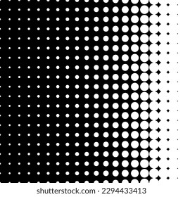 Textura de puntos de semitono. Color blanco sobre el patrón vectorial de medio tono negro.