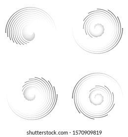 Halftone dots. tiny squares in circle form. round logo . vector dotted frame . design element