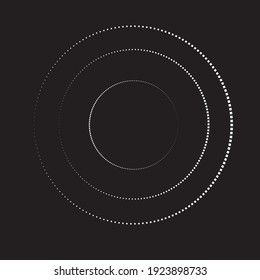 Halftone dots, Tiny squares in circle form. round logo . vector dotted frame . design element