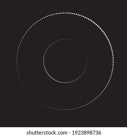 Halftone dots, Tiny squares in circle form. round logo . vector dotted frame . design element