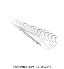 Halftone dots. tiny squares in tunnel form. round logo . vector dotted frame pipe . tube design element