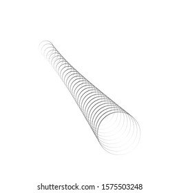 Halftone dots. tiny squares in tunnel form. round logo . vector dotted frame pipe . tube design element
