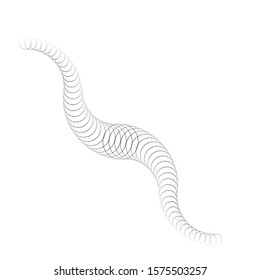 Halftone dots. tiny squares in tunnel form. round logo . vector dotted frame pipe . tube design element