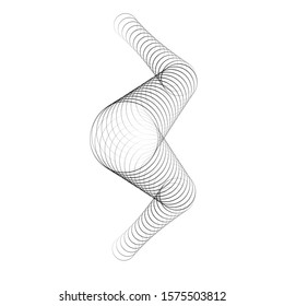 Halftone dots. tiny squares in tunnel form. round logo . vector dotted frame pipe . tube design element