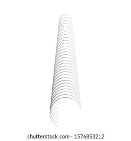 Halftone dots. tiny squares in tunnel form. round logo . vector dotted frame pipe . tube design element