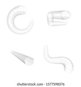 Halftone dots. tiny squares in tunnel form. round logo . vector dotted frame pipe . tube design element