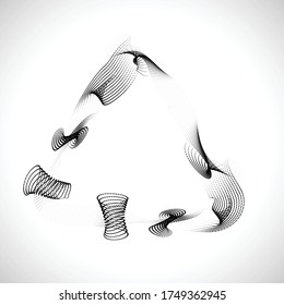 Halftone dots  in triangle Form . Vector Illustration .Technology rounded shape . Design element .