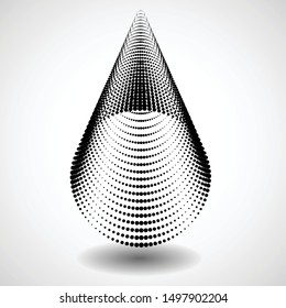 Halftone dots in tunnel form. round logo . vector dotted frame pipe . tube design element