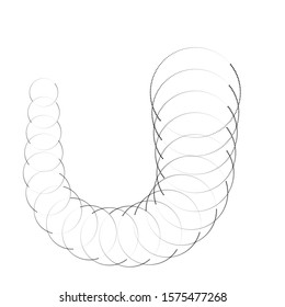 Halftone dots in tunnel form. round logo . vector dotted frame pipe . tube design element