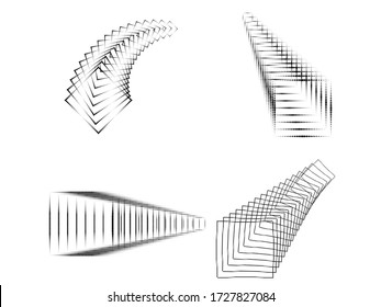 Puntos de semitono en forma de túnel. logotipo redondo. tubería de cuadro de puntos vectoriales. elemento de diseño de tubo