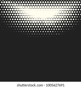Halftone dots. Vector black and white circles halftone background. Geometric vintage monochrome fade wallpaper. MInimal abstract graphic backdrop. Pop art print. Dotted geometric retro pattern.