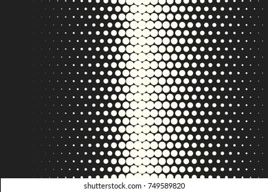 Halftone dots. Vector black and white circles halftone background. Geometric vintage monochrome fade wallpaper. MInimal abstract graphic backdrop. Pop art print. Dotted geometric retro pattern.
