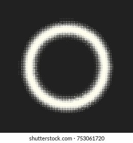 Halftone dots. Vector black and white circles halftone background. Geometric vintage monochrome fade wallpaper. MInimal abstract graphic backdrop. Pop art print. Dotted geometric retro pattern.