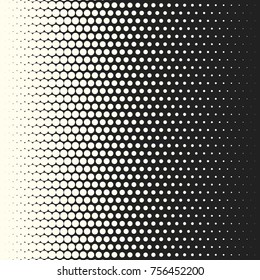 Halftone dots. Vector black and white circles halftone background. Geometric vintage monochrome fade wallpaper. MInimal abstract graphic backdrop. Pop art print. Dotted geometric retro pattern.