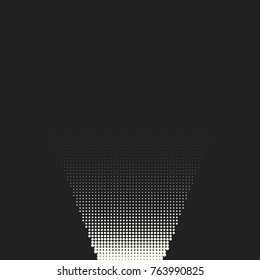 Halftone dots. Vector black and white circles halftone background. Geometric vintage monochrome fade wallpaper. MInimal abstract graphic backdrop. Pop art print. Dotted geometric retro pattern.