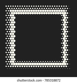 Halftone dots. Vector black and white circles halftone background. Geometric vintage monochrome fade wallpaper. MInimal abstract graphic backdrop. Pop art print. Dotted geometric retro pattern.