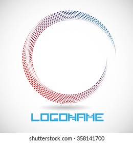 Halftone Dots . Vector Circle Logo . 