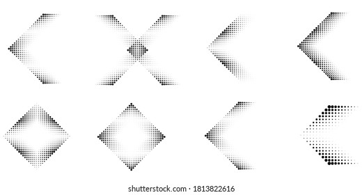 Halftone dots . Vector Illustration .Technology  Logo . Design element . Abstract Geometric shape .