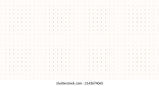 Halftone dots vector seamless pattern. Abstract golden minimalist dotted geometric texture with small circles. Gold and white minimal background. Modern luxury repeat design for decor, wallpaper, wrap