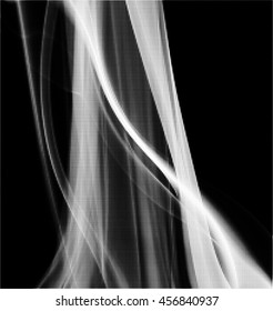 Halftone dots vector smoke on a black background