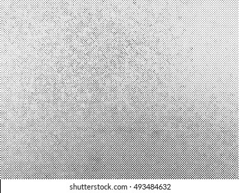 Découpage de texture vectorielle par points de demi-teinte. Arrière-plan noir et blanc abstrait gris subtil.
