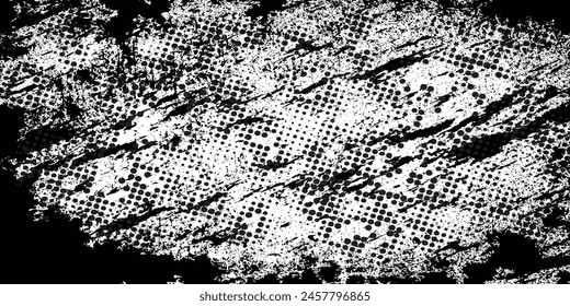 Halftone dots white and black color pattern modern gradient grunge texture background.