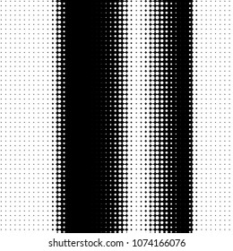 Halftone dots. White and black geometric gradient for pop art designs. Geometric vintage monochrome fade wallpaper. Pop art print. Dotted geometric retro pattern. Comic halftone background.
