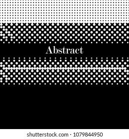 Halftone dots. White and black geometric gradient for pop art designs. Geometric vintage monochrome fade wallpaper. Pop art print. Dotted geometric retro pattern. Comic halftone background.