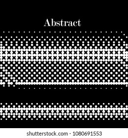 Halftone dots. White and black geometric gradient for pop art designs. Geometric vintage monochrome fade wallpaper. Pop art print. Dotted geometric retro pattern. Comic halftone background.