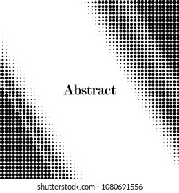 Halftone dots. White and black geometric gradient for pop art designs. Geometric vintage monochrome fade wallpaper. Pop art print. Dotted geometric retro pattern. Comic halftone background.