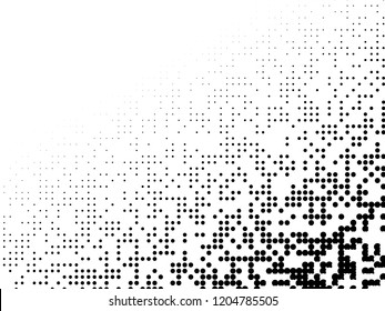 Halftone dots. White and black geometric gradient for pop art designs. Geometric vintage monochrome fade wallpaper. Pop art print. Dotted geometric retro pattern. Comic halftone background.